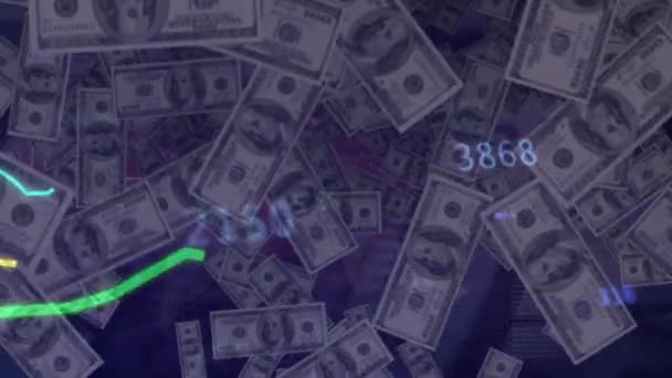 Animatie Van Gegevensverwerking Bankbiljetten Ukrainecrisis Internationaal Politiek Concept Digitaal Gegenereerde — Stockvideo