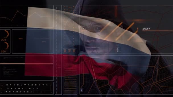 데이터 처리와 러시아 코카서스 해커의 애니메이션 위기와 디지털 비디오 — 비디오
