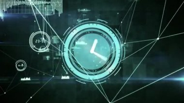 Zaman içinde hızlı hareket eden bağlantı ağının animasyonu. küresel bağlantılar, ağlar ve veri işleme konsepti dijital olarak oluşturulmuş video.