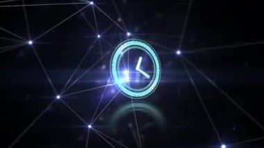 Zaman içinde hızlı hareket eden bağlantı ağının animasyonu. küresel bağlantılar, ağlar ve veri işleme konsepti dijital olarak oluşturulmuş video.