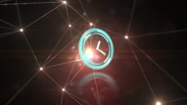 Zaman içinde hızlı hareket eden bağlantı ağının animasyonu. küresel bağlantılar, ağlar ve veri işleme konsepti dijital olarak oluşturulmuş video.