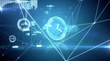 Zaman içinde hızlı hareket eden bağlantı ağının animasyonu. küresel bağlantılar, ağlar ve veri işleme konsepti dijital olarak oluşturulmuş video.