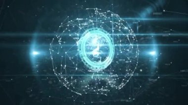 Saatte hızla ilerleyen dünya çapındaki bağlantı ağının animasyonu. küresel bağlantılar, ağlar ve veri işleme konsepti dijital olarak oluşturulmuş video.