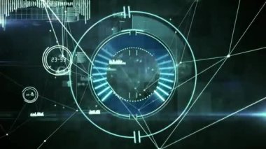 Kapsam taramasında bağlantı ağının animasyonu. küresel bağlantılar, ağlar ve veri işleme konsepti dijital olarak oluşturulmuş video.