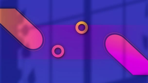 Animation Formes Roses Cercles Sur Fond Bleu Concept Couleur Forme — Video