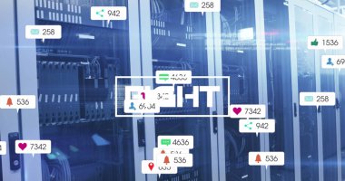 Dövüş metni ve sunucu odasında büyüyen numaraların resmi. küresel sosyal medya, bağlantılar ve dijital arayüz konsepti dijital olarak oluşturulmuş görüntü.