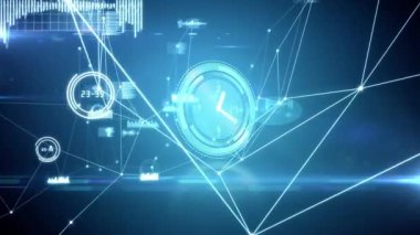 Zaman içinde hızlı hareket eden bağlantı ağının animasyonu. küresel bağlantılar, ağlar ve veri işleme konsepti dijital olarak oluşturulmuş video.