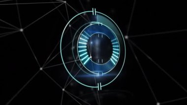 Kapsam taramasında bağlantı ağının animasyonu. küresel bağlantılar, ağlar ve veri işleme konsepti dijital olarak oluşturulmuş video.