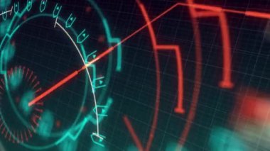 Dijital uzayda dönen güvenlik sisteminin animasyonu. dijital güvenlik, güvenlik ve teknoloji konsepti dijital olarak oluşturuldu.