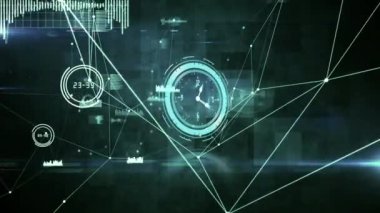 Zaman içinde hızlı hareket eden bağlantı ağının animasyonu. küresel bağlantılar, ağlar ve veri işleme konsepti dijital olarak oluşturulmuş video.