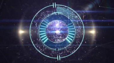 Kapsam taramasında bağlantı ağının animasyonu. küresel bağlantılar, ağlar ve veri işleme konsepti dijital olarak oluşturulmuş video.