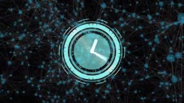 Zaman içinde hızlı hareket eden bağlantı ağının animasyonu. küresel bağlantılar, ağlar ve veri işleme konsepti dijital olarak oluşturulmuş video.