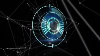 Kapsam taramasında bağlantı ağının animasyonu. küresel bağlantılar, ağlar ve veri işleme konsepti dijital olarak oluşturulmuş video.