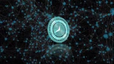Zaman içinde hızlı hareket eden bağlantı ağının animasyonu. küresel bağlantılar, ağlar ve veri işleme konsepti dijital olarak oluşturulmuş video.