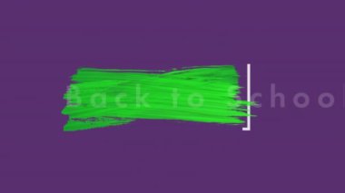 Okula dönüş animasyonu pembe arka planda lekeli yazılar. renk, hareket ve eğitim konsepti dijital olarak oluşturulmuş video.