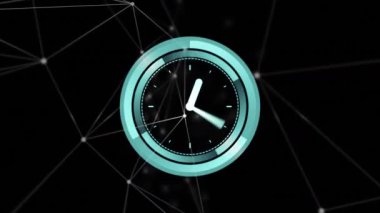 Zaman içinde hızlı hareket eden bağlantı ağının animasyonu. küresel bağlantılar, ağlar ve veri işleme konsepti dijital olarak oluşturulmuş video.