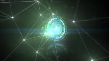 Zaman içinde hızlı hareket eden bağlantı ağının animasyonu. küresel bağlantılar, ağlar ve veri işleme konsepti dijital olarak oluşturulmuş video.