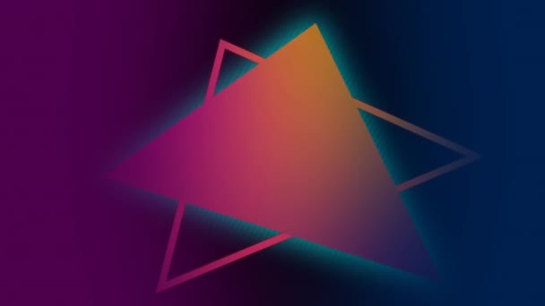 Animation Pink Yellow Triangles Violet Navy Background Colour Shape Movement — Stock Video