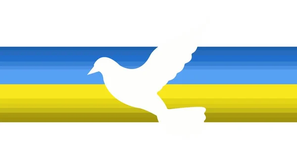 Gołąb Żółtym Niebieskim Ukraińskiej Flagi Białym Tle Miejsca Kopiowania Kompozyt — Zdjęcie stockowe