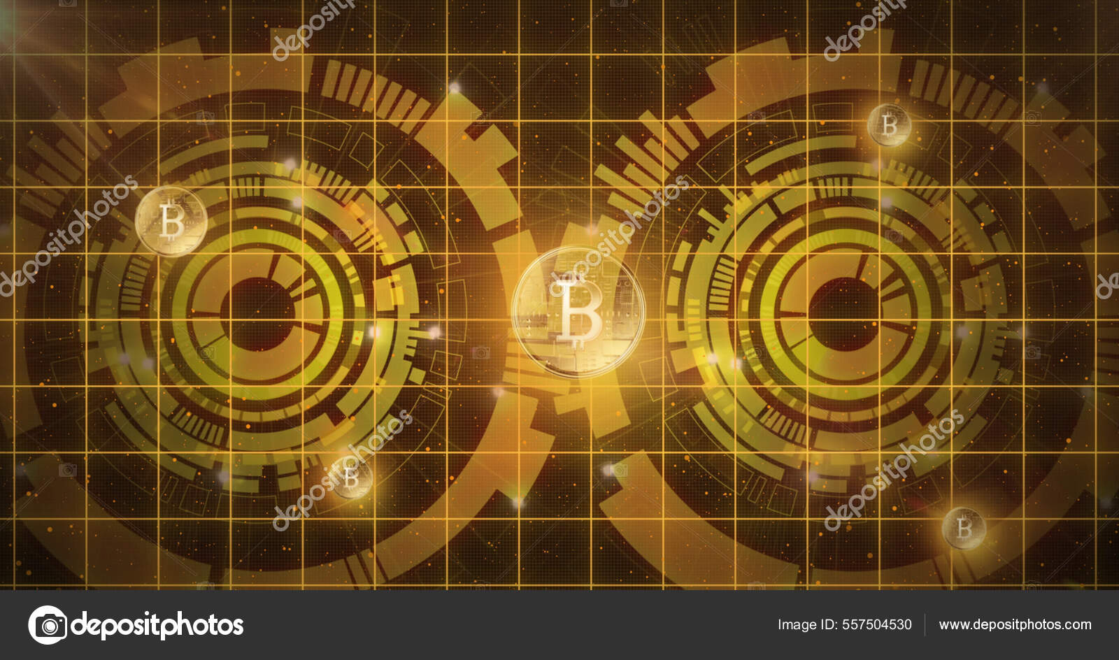 Imagen Símbolos Bitcoin Sobre Escaneo Alcances Criptomoneda Global  Procesamiento Datos — Foto de stock #557504530 © vectorfusionart