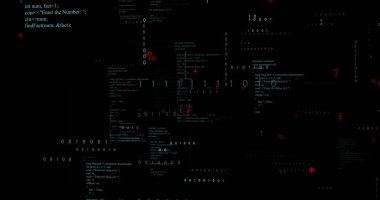 Siyah arkaplanda ikili kodlama ve veri işleme resmi. veri işleme, hesaplama ve dijital arayüz konsepti dijital olarak oluşturulmuş resim.