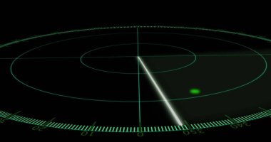 Siyah arkaplanda hareket eden radar görüntüsü. radar ve dijital arayüz konsepti dijital olarak oluşturulmuş görüntü.
