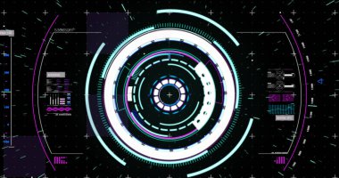 Kapsam taramasında veri işleme resmi. küresel hesaplama, veri işleme, teknoloji ve dijital arayüz kavramı dijital olarak oluşturuldu.