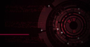 Kapsam taramasında parlayan ışık ve çizgilerin görüntüsü. küresel hesaplama, veri işleme, teknoloji ve dijital arayüz kavramı dijital olarak oluşturuldu.