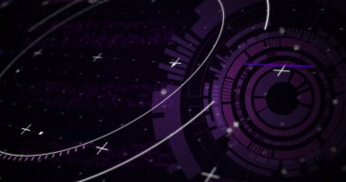 Alan taramasında hareket eden işaretleyicilerin görüntüsü. küresel hesaplama, veri işleme, teknoloji ve dijital arayüz kavramı dijital olarak oluşturuldu.