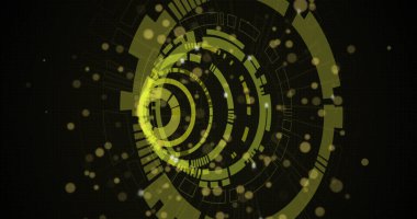 Tarama alanının üzerinde parlayan noktalar. küresel hesaplama, veri işleme, teknoloji ve dijital arayüz kavramı dijital olarak oluşturuldu.