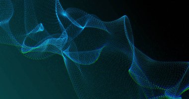 Mavi arkaplanda mavi dijital ağ resmi. Desen ve hareket kavramı dijital olarak oluşturuldu.