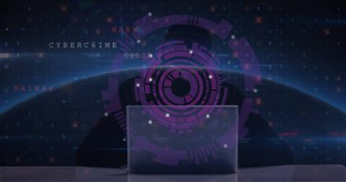 Dünya çapında tarama ve veri işleme görüntüsü. küresel iş ve dijital arayüz kavramı dijital olarak oluşturulmuş görüntü.