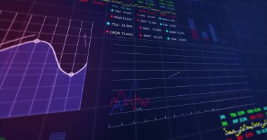 Şebeke üzerinde finansal veri işleme resmi. küresel iş, finans ve veri işleme kavramı dijital olarak oluşturulmuş görüntü.