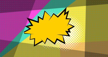 Renkli hareketli arka planda konuşma baloncuğu görüntüsü. Uluslararası kahkaha günü ve dijital olarak oluşturulan görüntü konsepti.