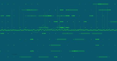 Mavi arkaplanda veri işleme resmi. küresel iş ve dijital arayüz kavramı dijital olarak oluşturulmuş görüntü.