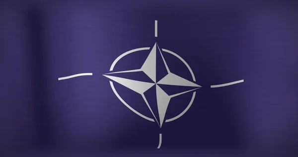 Beeld Van Bewegende Drijvende Vlag Van Nato Ukraine Conflict Patriottisme — Stockfoto