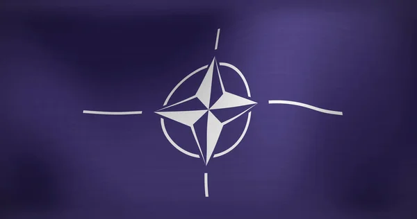 Beeld Van Bewegende Drijvende Vlag Van Nato Ukraine Conflict Patriottisme — Stockfoto