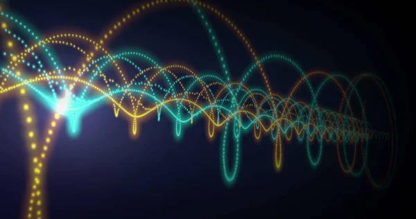 Bild Eines Neonfarbenen Netzwerks Von Verbindungen Das Sich Über Schwarzen — Stockfoto