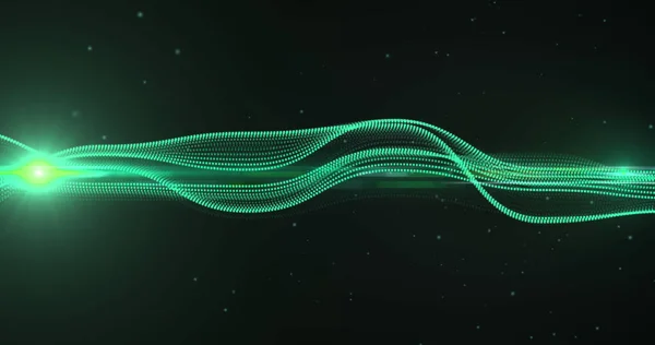 Зображення Зеленої Неонової Мережі Язків Рухаються Над Чорним Тлом Концепція — стокове фото