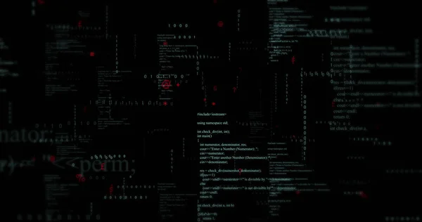 Imagen Codificación Binaria Procesamiento Datos Sobre Fondo Negro Procesamiento Datos — Foto de Stock