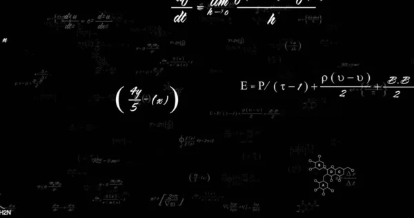 Imagem Processamento Equações Matemáticas Fundo Preto Conceito Processamento Dados Ciência — Fotografia de Stock