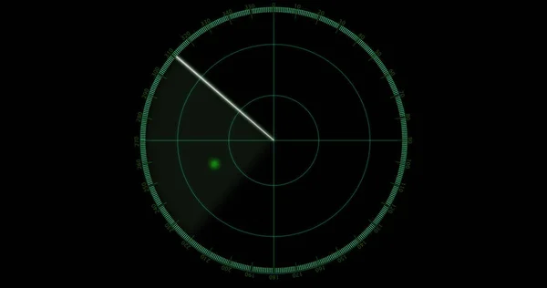 Изображение Радара Пятнами Движущимися Черном Фоне Концепция Радиолокационного Цифрового Интерфейса — стоковое фото
