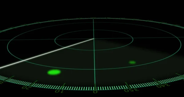 Radarbild Mit Flecken Auf Schwarzem Hintergrund Radar Und Digitales Schnittstellenkonzept — Stockfoto