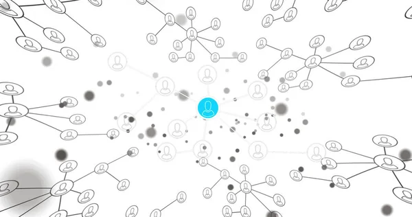 Εικόνα Δικτύου Συνδέσεων Εικονίδια Ανθρώπων Λευκό Φόντο Παγκόσμια Έννοια Δικτύωσης — Φωτογραφία Αρχείου