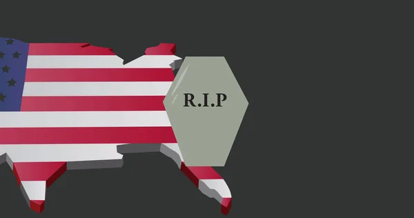 Obraz Rozdarcia Nad Mapą Flagą Usa Religia Śmierć Koncepcja Amerykańskiego — Zdjęcie stockowe