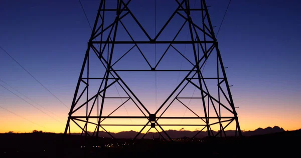 Image Electricity Poles Dusk Electricity Energy Ukraine Crisis International Politics — Stock Photo, Image