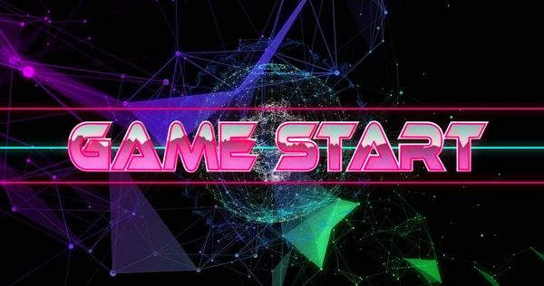 Game Start Tekst Digitale Achtergrond — Stockfoto