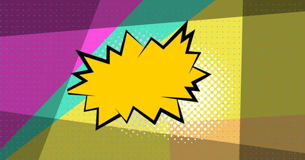 Renkli hareketli arka planda konuşma baloncuğu görüntüsü. Uluslararası kahkaha günü ve dijital olarak oluşturulan görüntü konsepti.