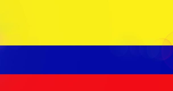 Animación Manchas Luz Sobre Bandera Colombia Negocios Globales Finanzas Conexiones — Vídeo de stock