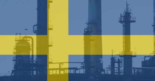 Animation Flag Sweden Factory Ukraine Crisis International Politics Concept Digitally — Stock Video